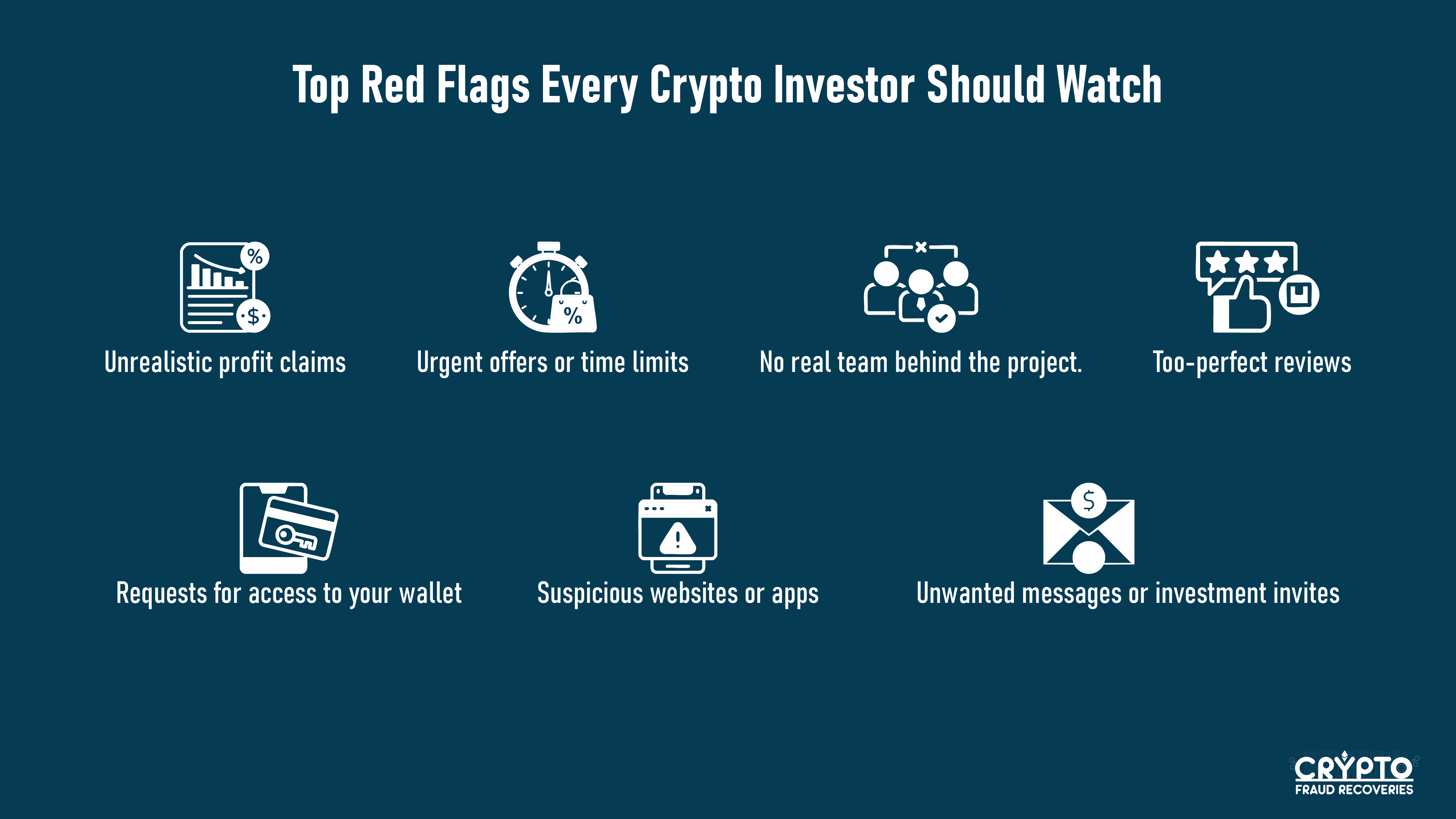 Infographic Image Showing the Top Red Flags that Every Crypto Investor Should Watch Out For